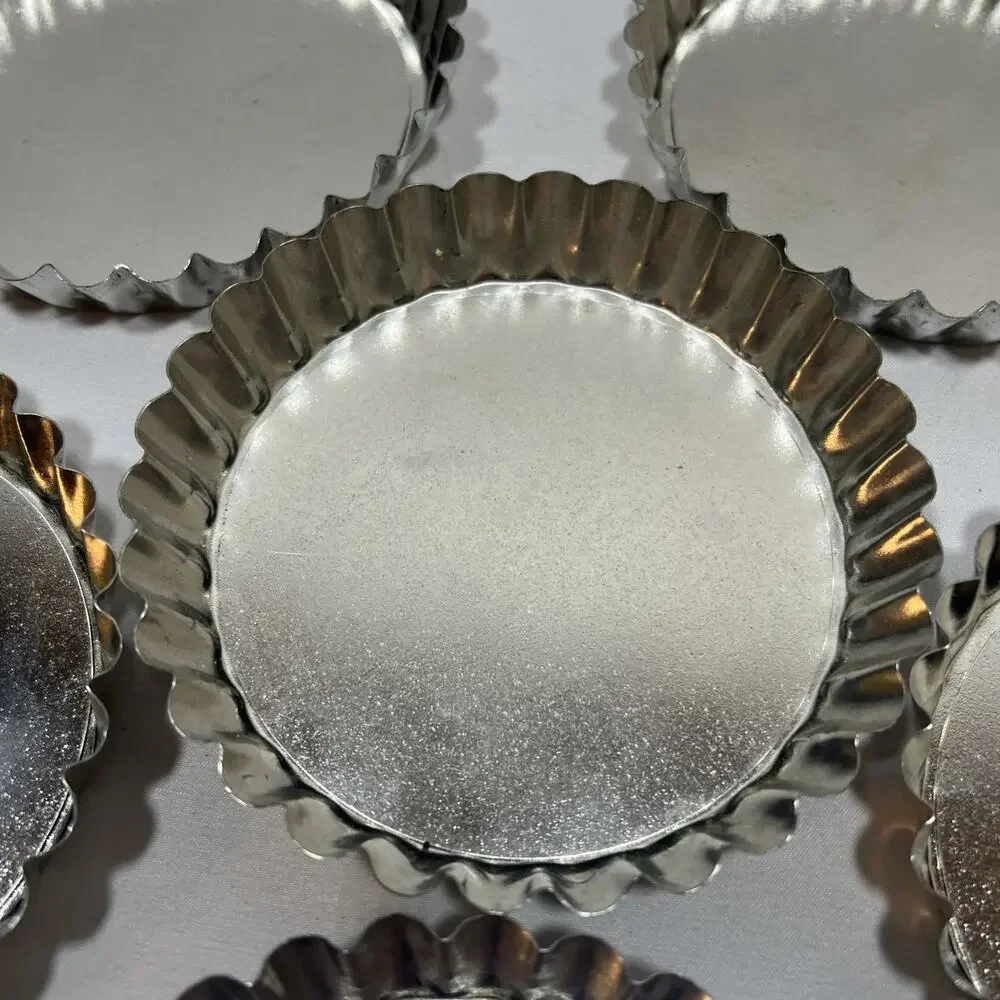 Set of 6 Removable Bottom Round Baking Tins For Tart or Quiche Tartlet Pan 4.75”